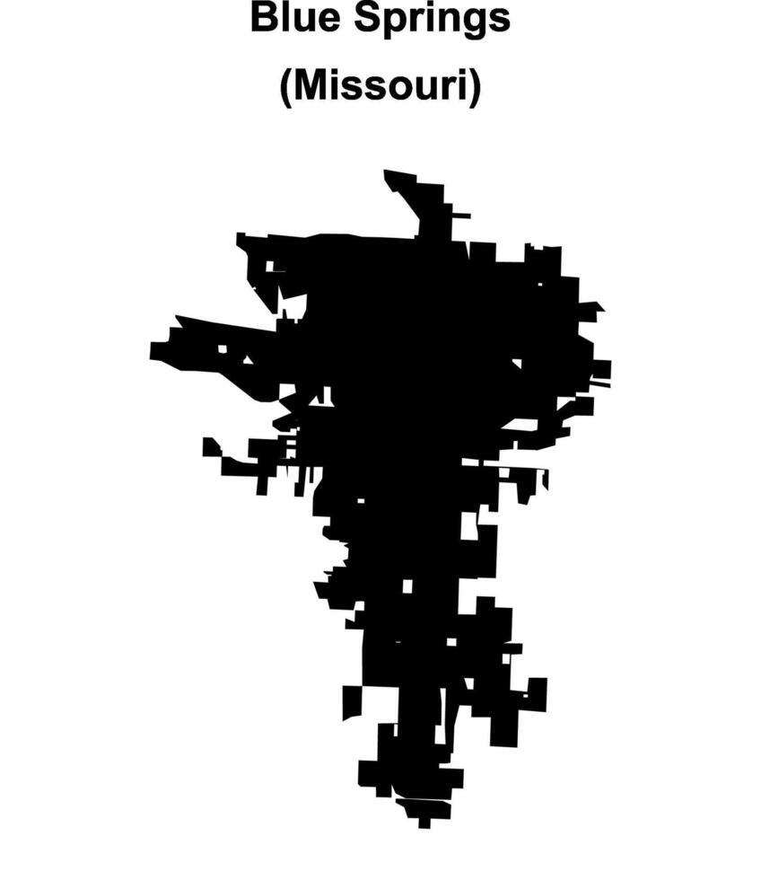 Blue Springs, Missouri blank outline map vector