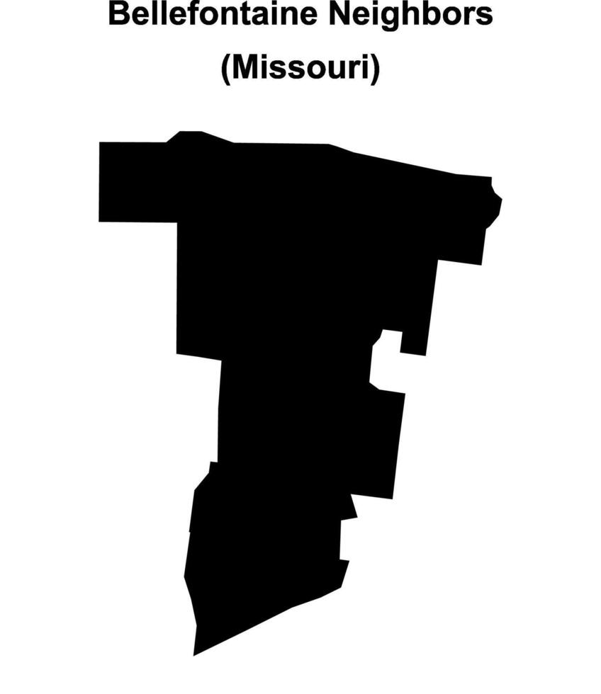 Bellefontaine Neighbors, Missouri blank outline map vector