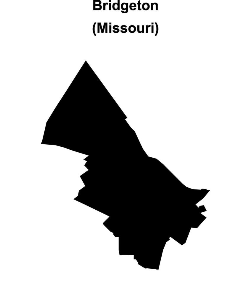 Bridgeton, Missouri blank outline map vector