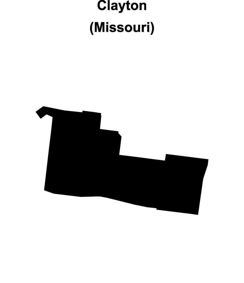 Clayton, Missouri blank outline map vector