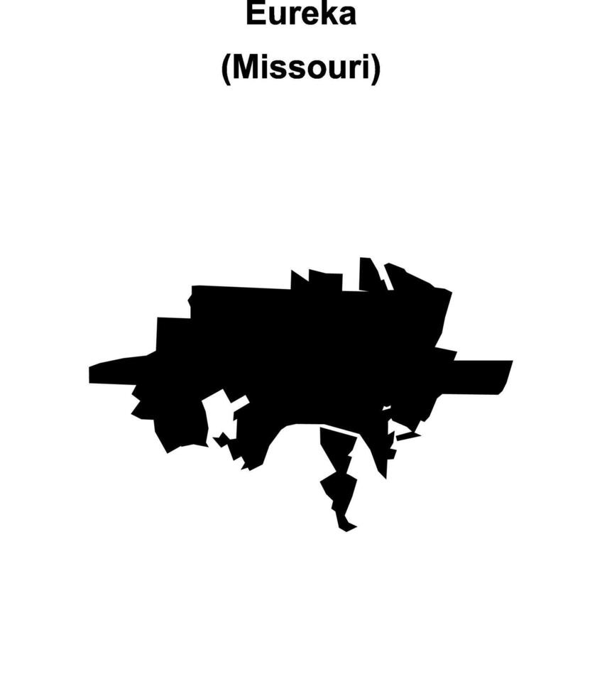 Eureka, Missouri blank outline map vector