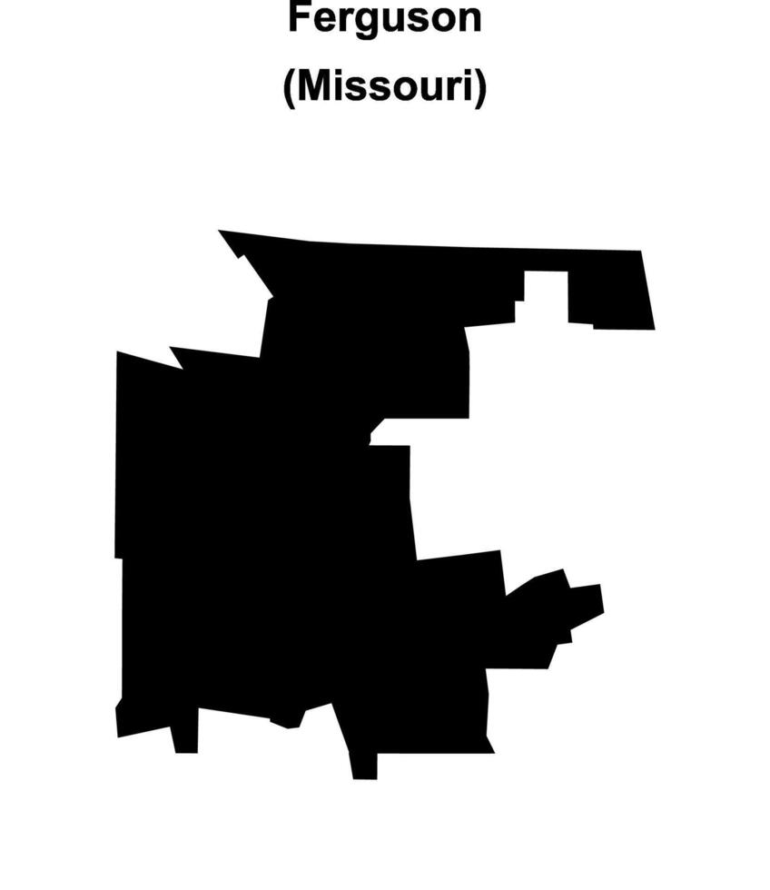 Ferguson, Missouri blank outline map vector