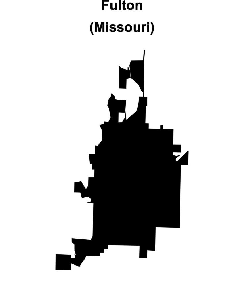 Fulton, Missouri blank outline map vector