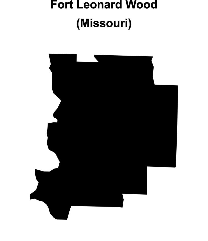 Fort Leonard Wood, Missouri blank outline map vector