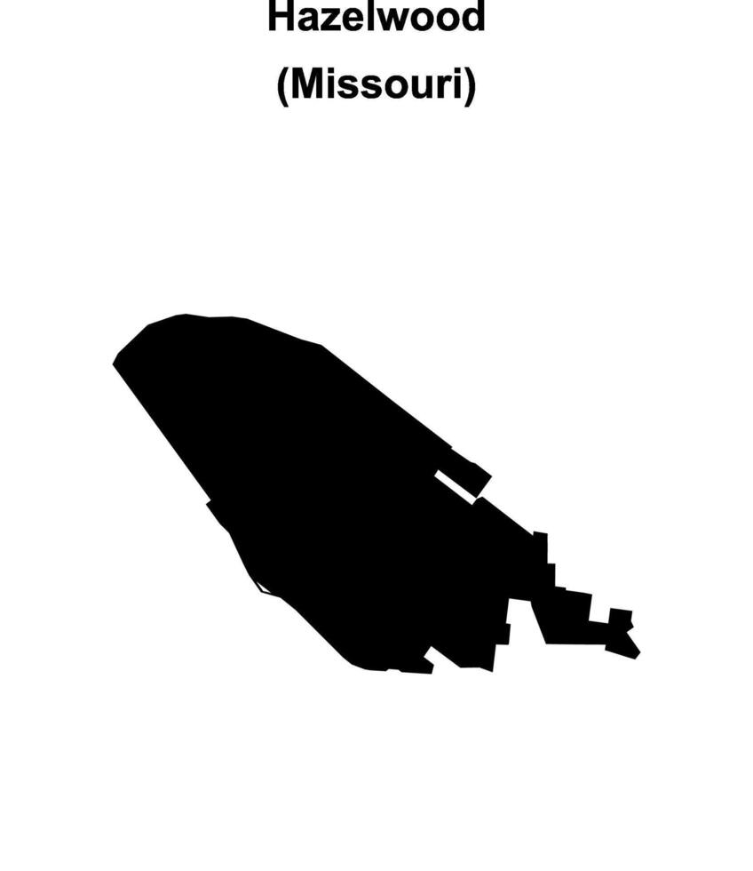 Hazelwood, Missouri blank outline map vector
