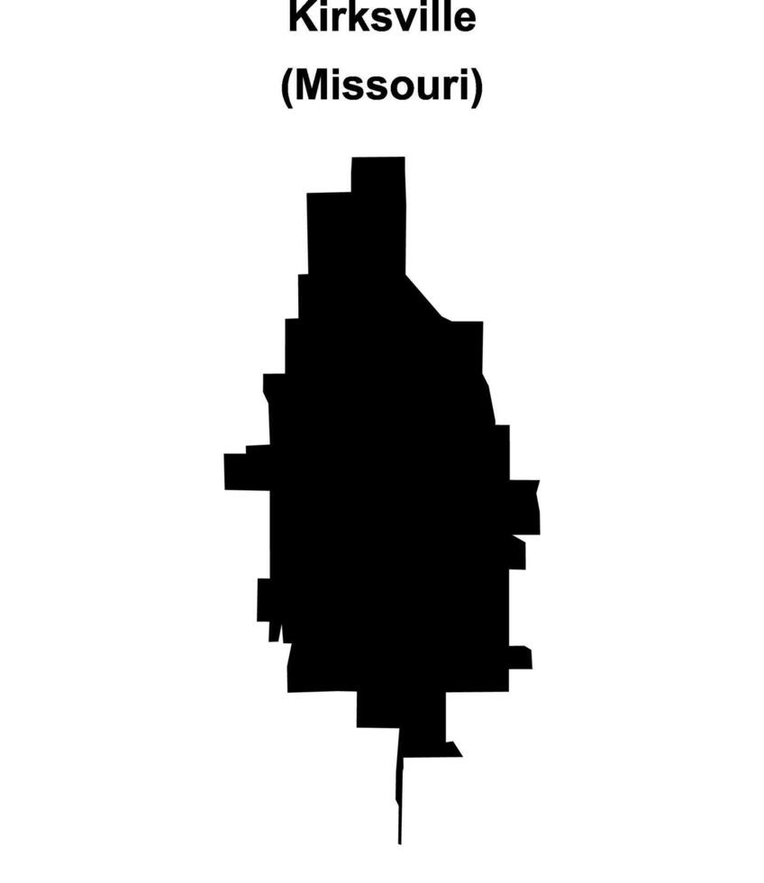 Kirksville, Missouri blank outline map vector