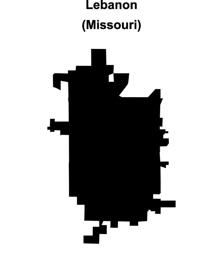Lebanon, Missouri blank outline map vector