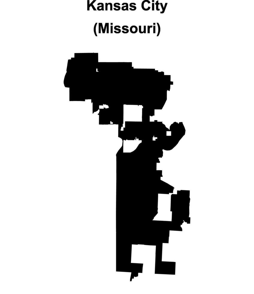 Kansas City, Missouri blank outline map vector
