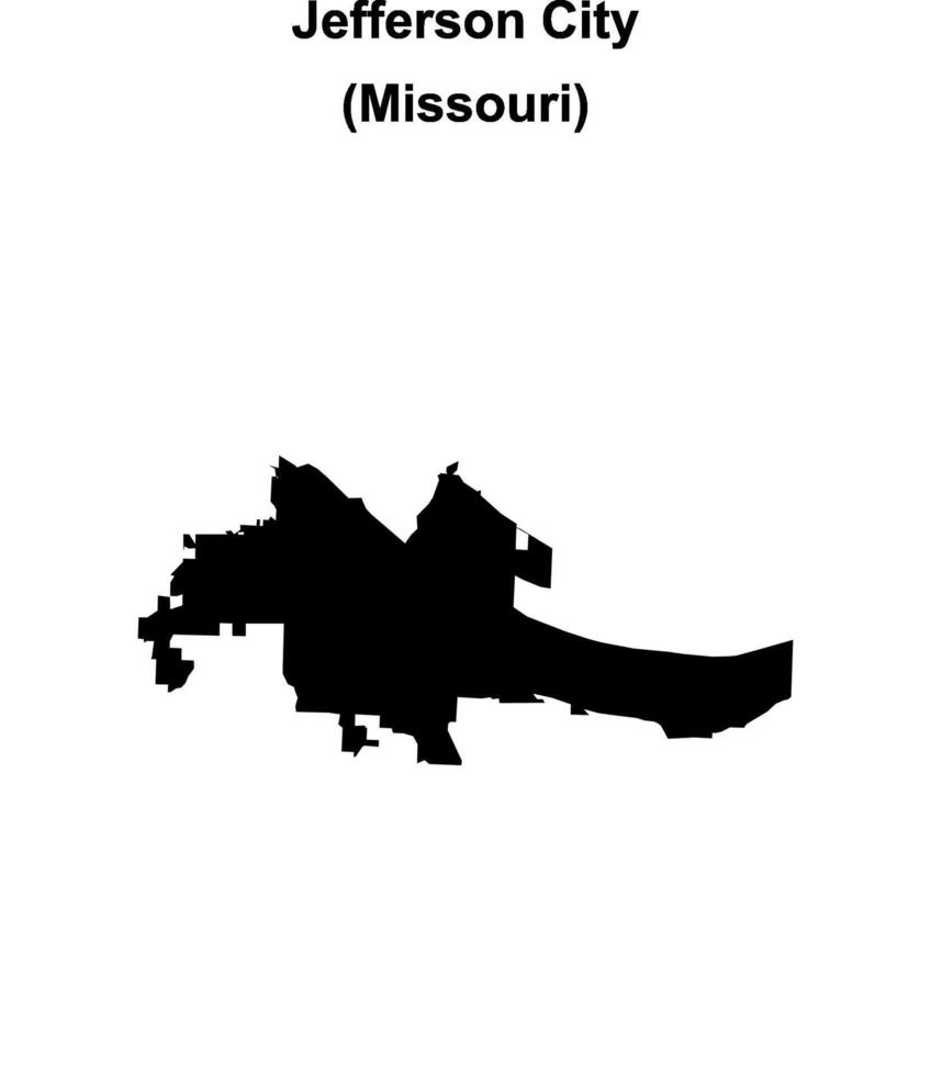 Jefferson City, Missouri blank outline map vector