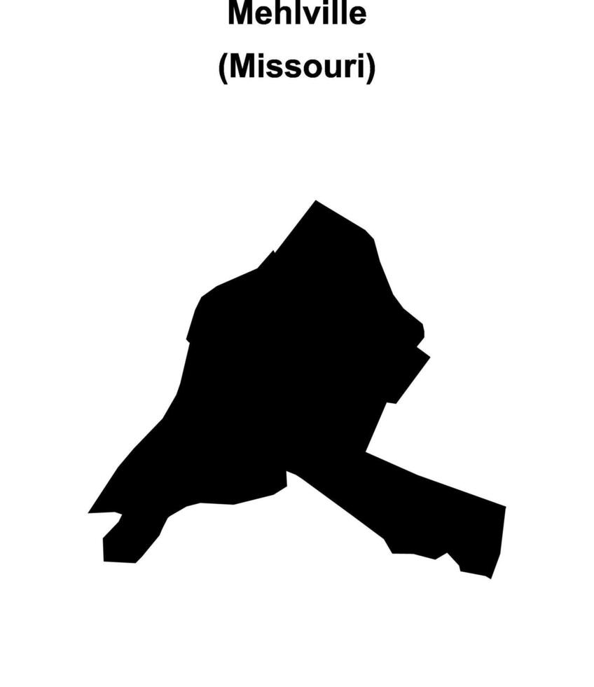 Mehlville, Missouri blank outline map vector