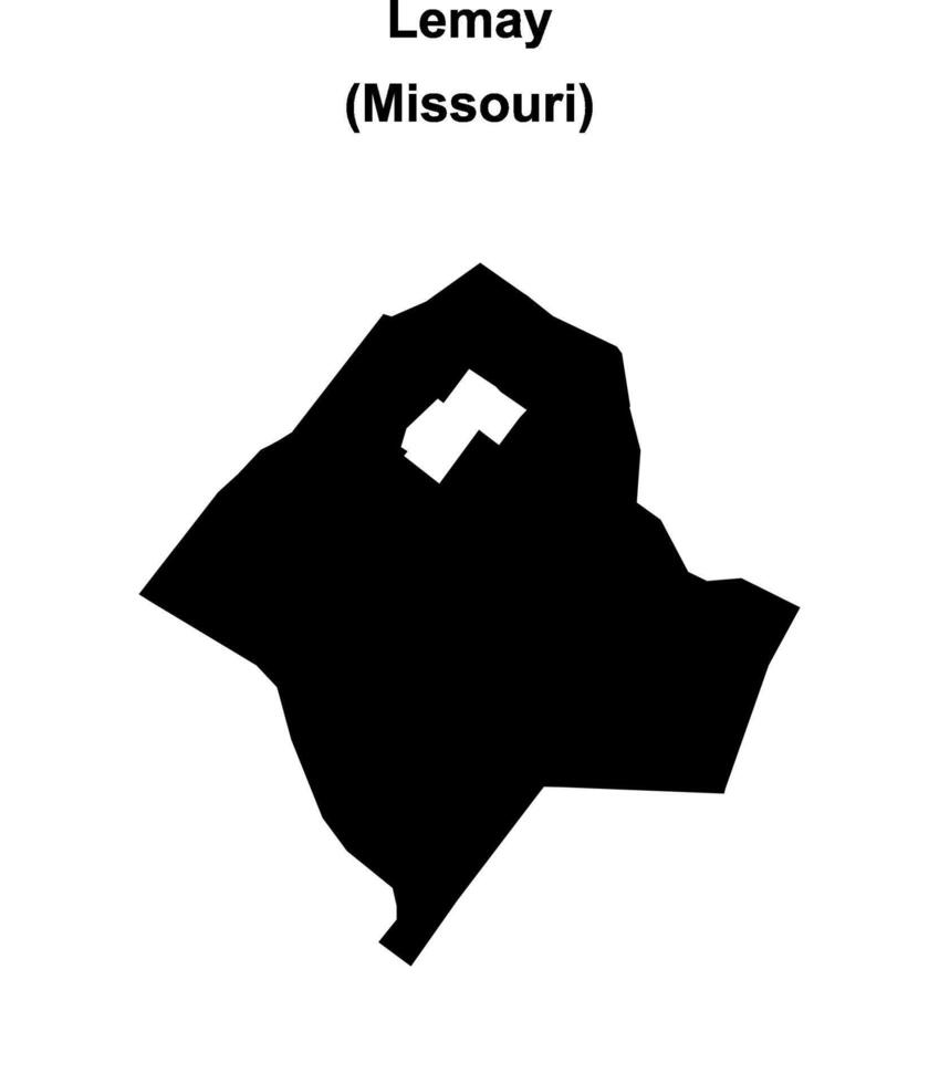 Lemay, Missouri blank outline map vector
