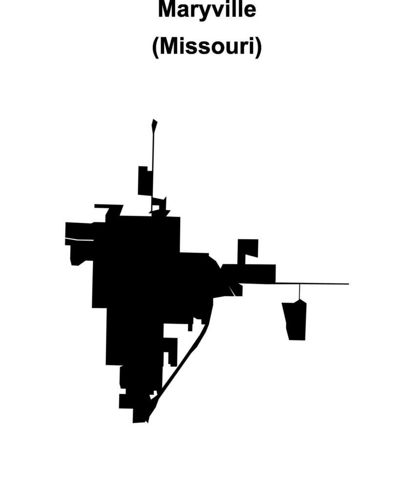 Maryville, Missouri blank outline map vector