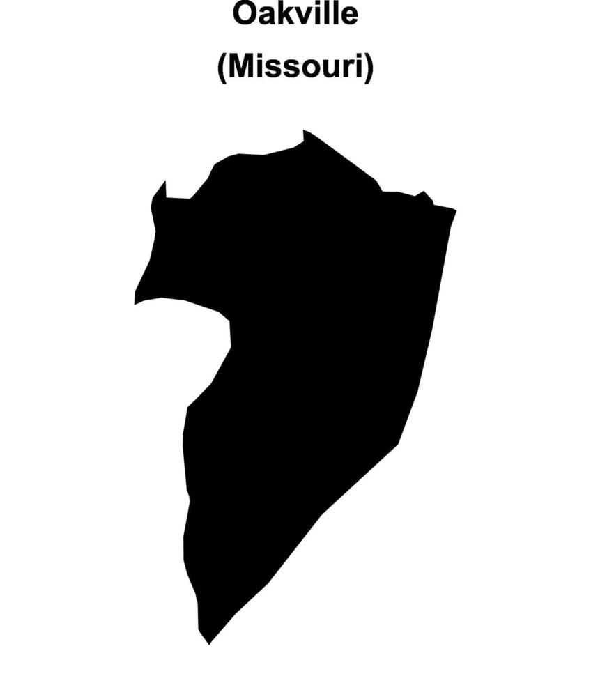 Oakville, Missouri blank outline map vector