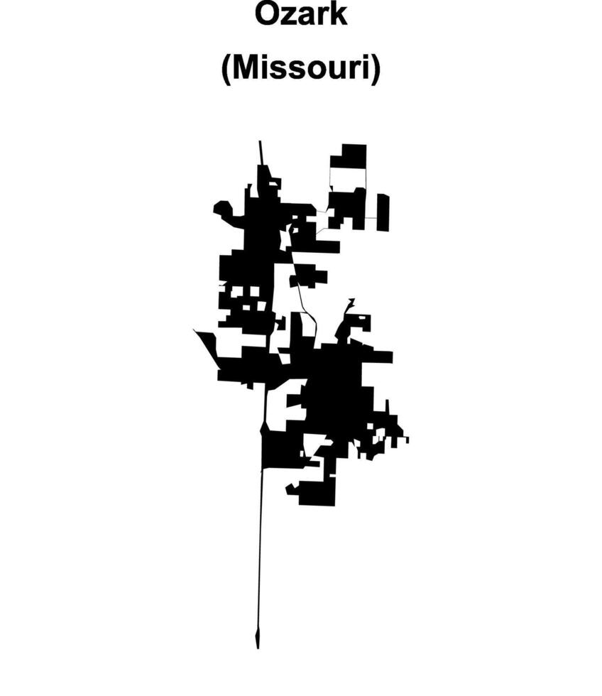Ozark, Missouri blank outline map vector