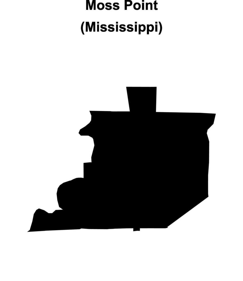 Moss Point, Mississippi blank outline map vector