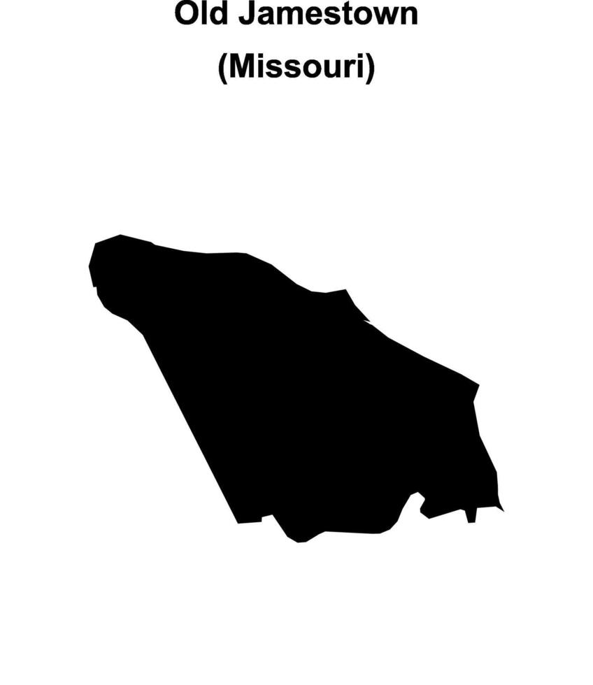 Old Jamestown, Missouri blank outline map vector