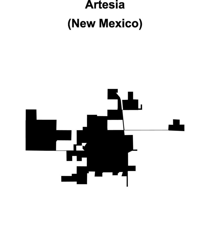 Artesia, New Mexico blank outline map vector