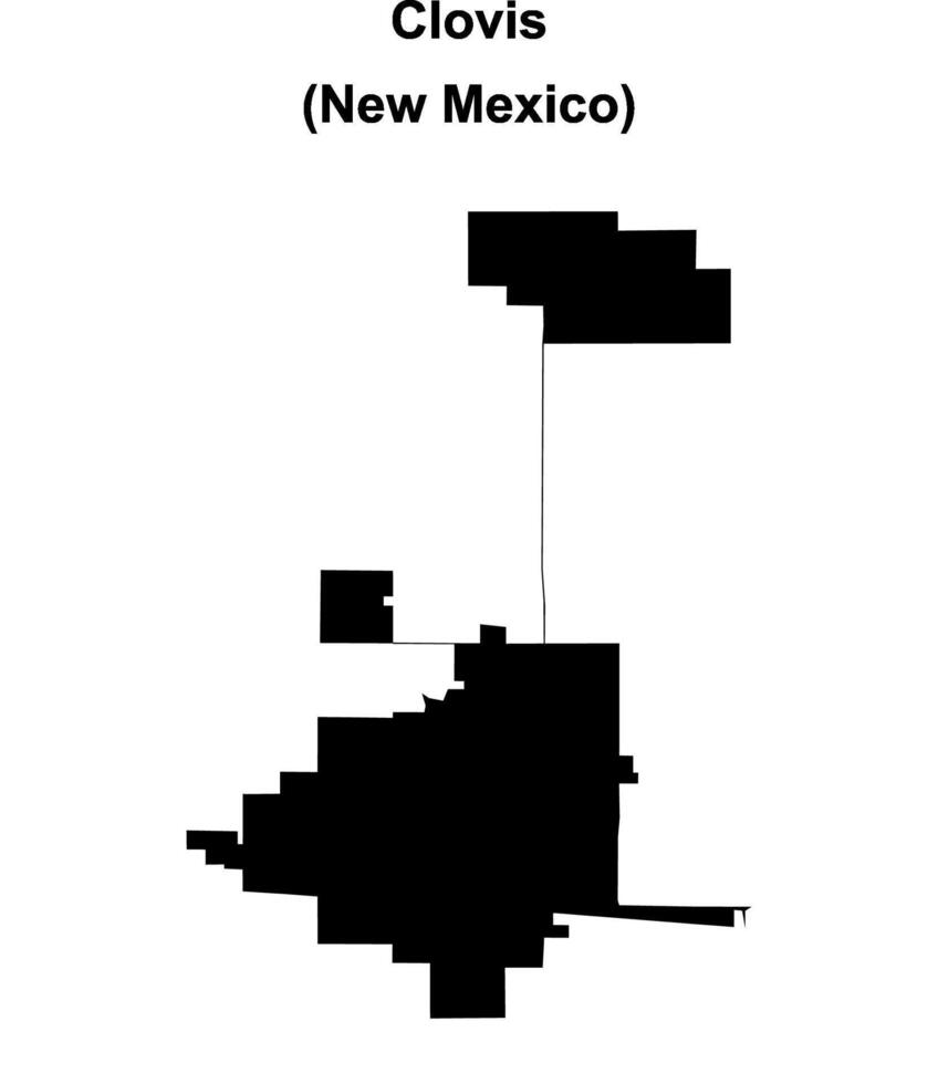 Clovis, New Mexico blank outline map vector