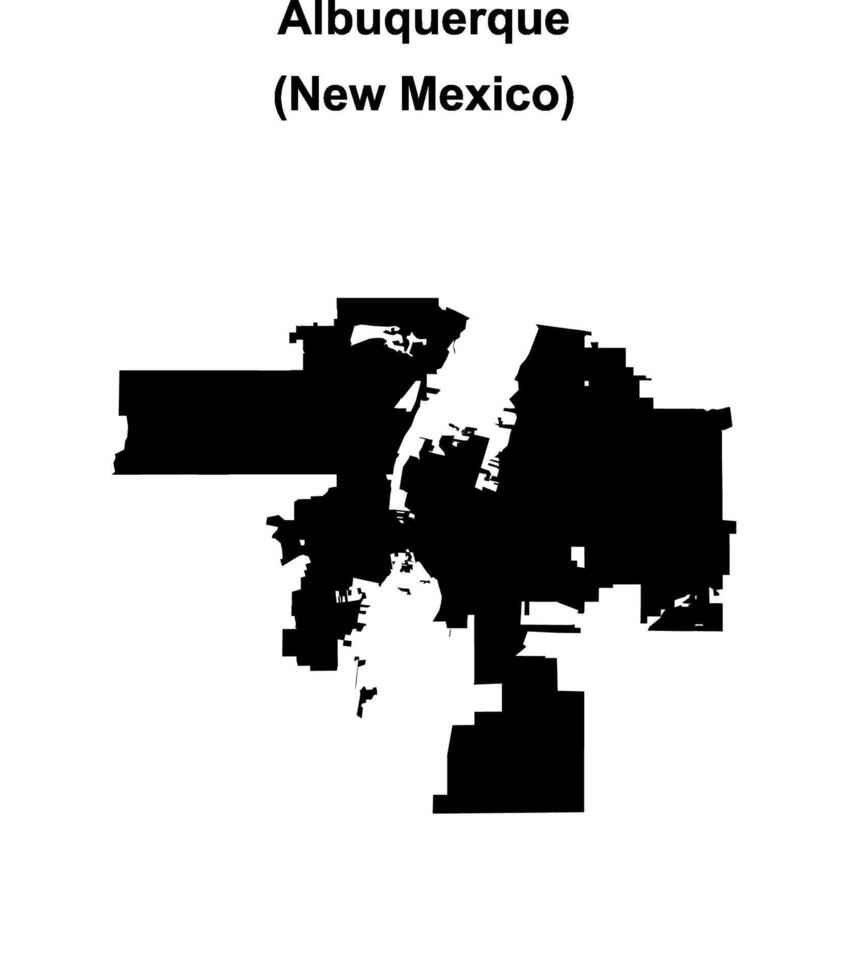 Albuquerque, New Mexico blank outline map vector