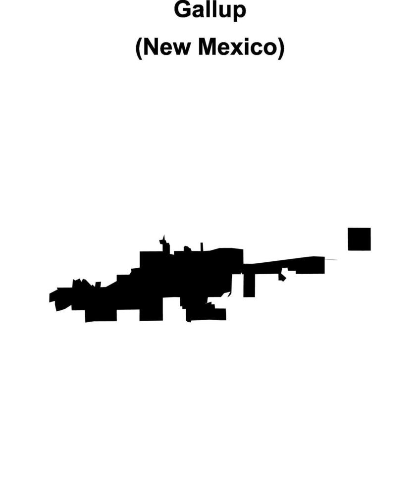 Gallup, New Mexico blank outline map vector