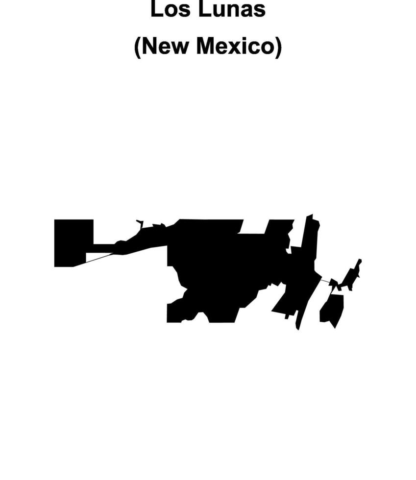 Los Lunas, New Mexico blank outline map vector