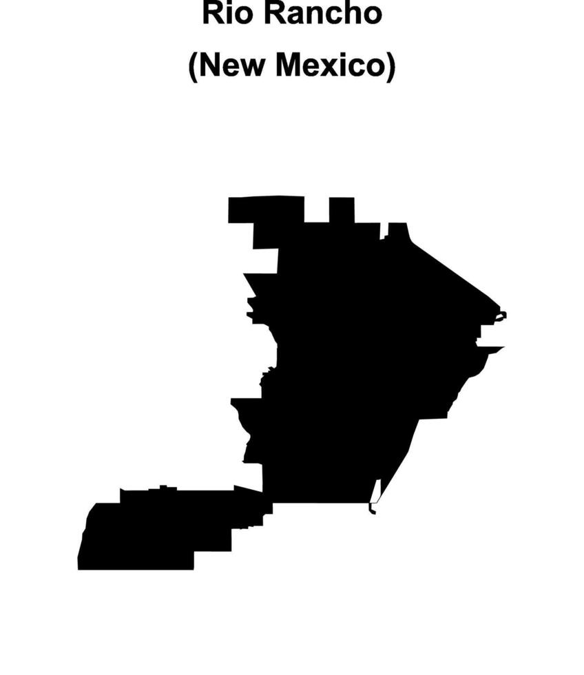 Rio Rancho, New Mexico blank outline map vector