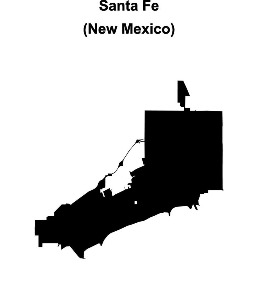 Santa Fe, New Mexico blank outline map vector