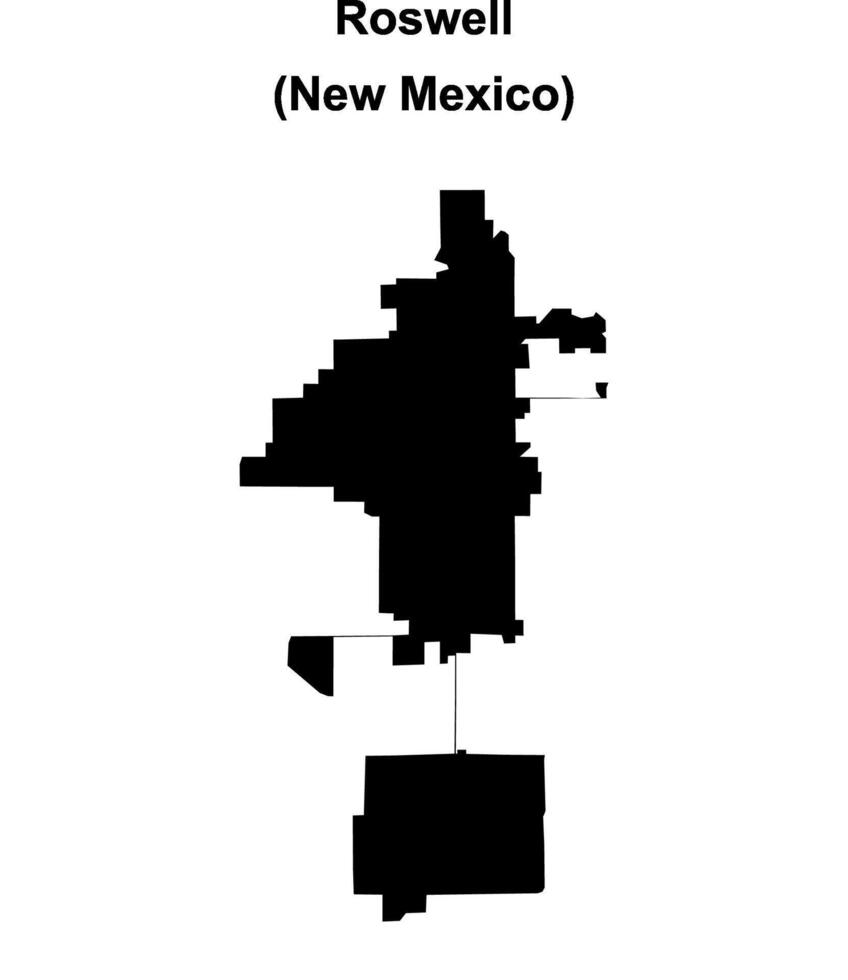 Roswell, New Mexico blank outline map vector