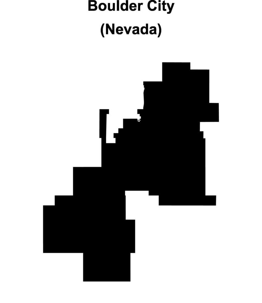 Boulder City, Nevada blank outline map vector