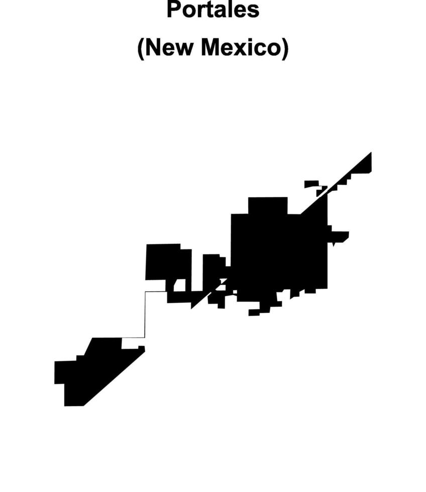 Portales, New Mexico blank outline map vector