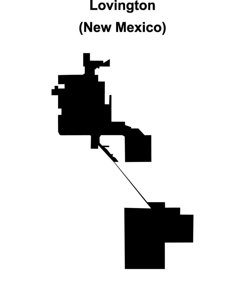 Lovington, New Mexico blank outline map vector
