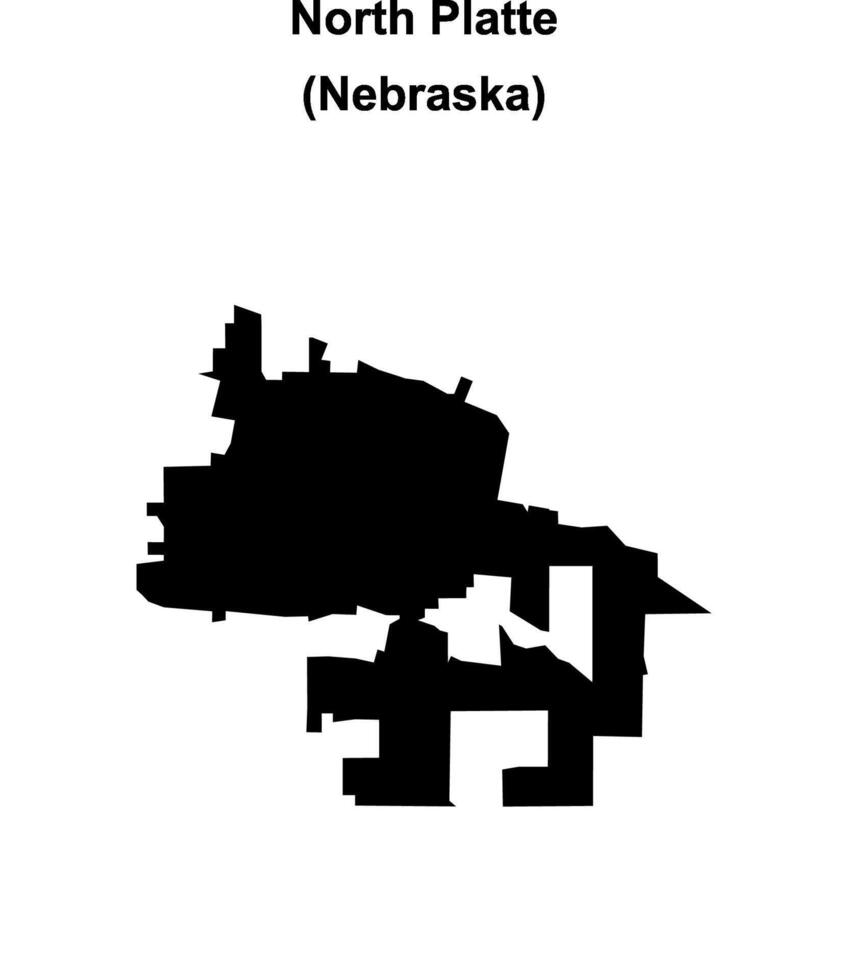 North Platte, Nebraska blank outline map vector
