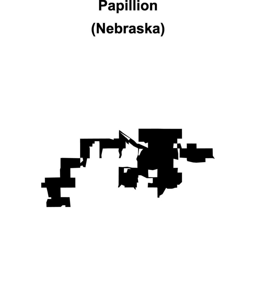 Papillion, Nebraska blank outline map vector