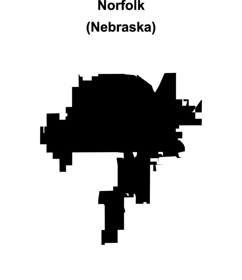 Norfolk, Nebraska blank outline map vector