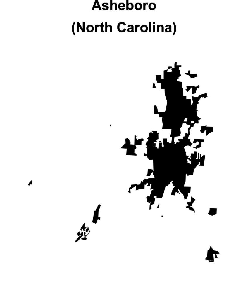 Asheboro, North Carolina blank outline map vector