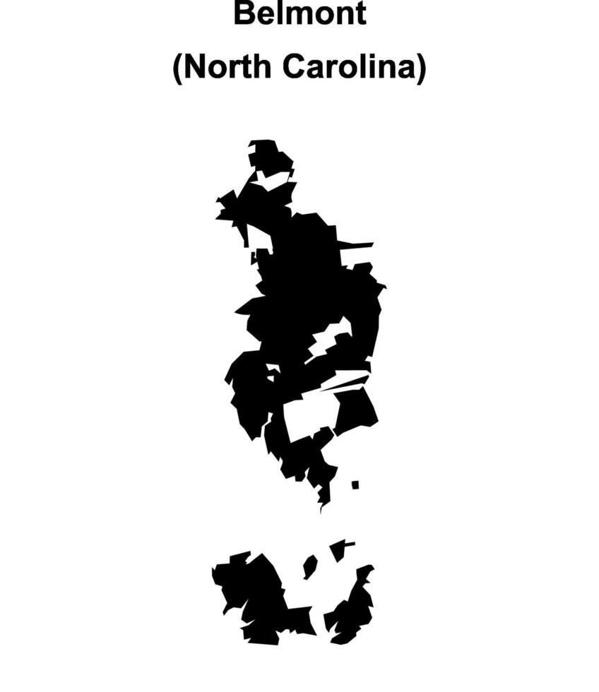 Belmont, North Carolina blank outline map vector
