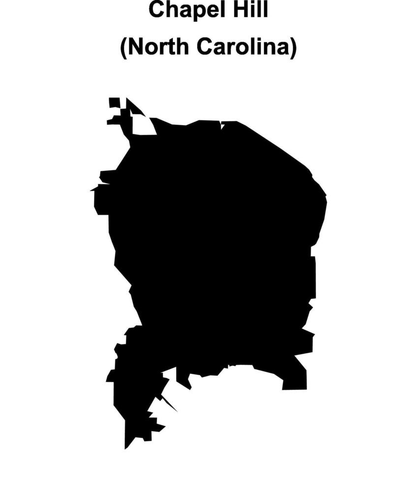 Chapel Hill, North Carolina blank outline map vector