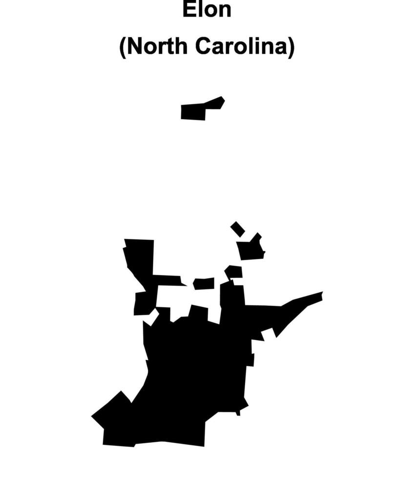 Elon, North Carolina blank outline map vector
