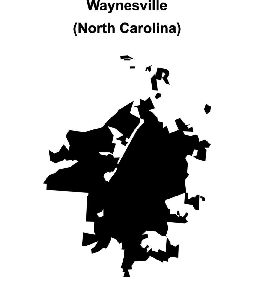 Waynesville, North Carolina blank outline map vector