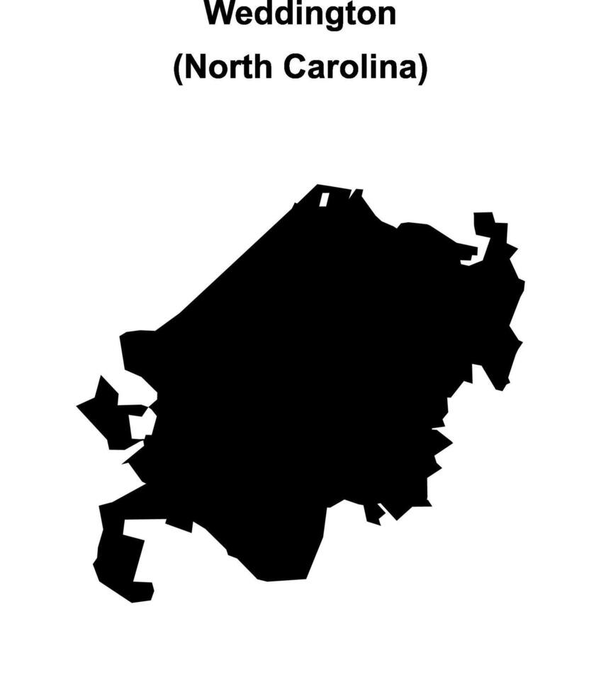 Weddington, North Carolina blank outline map vector