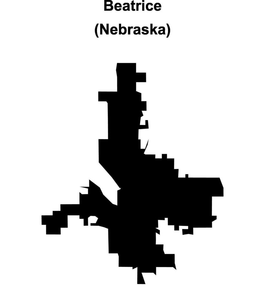 Beatrice, Nebraska blank outline map vector