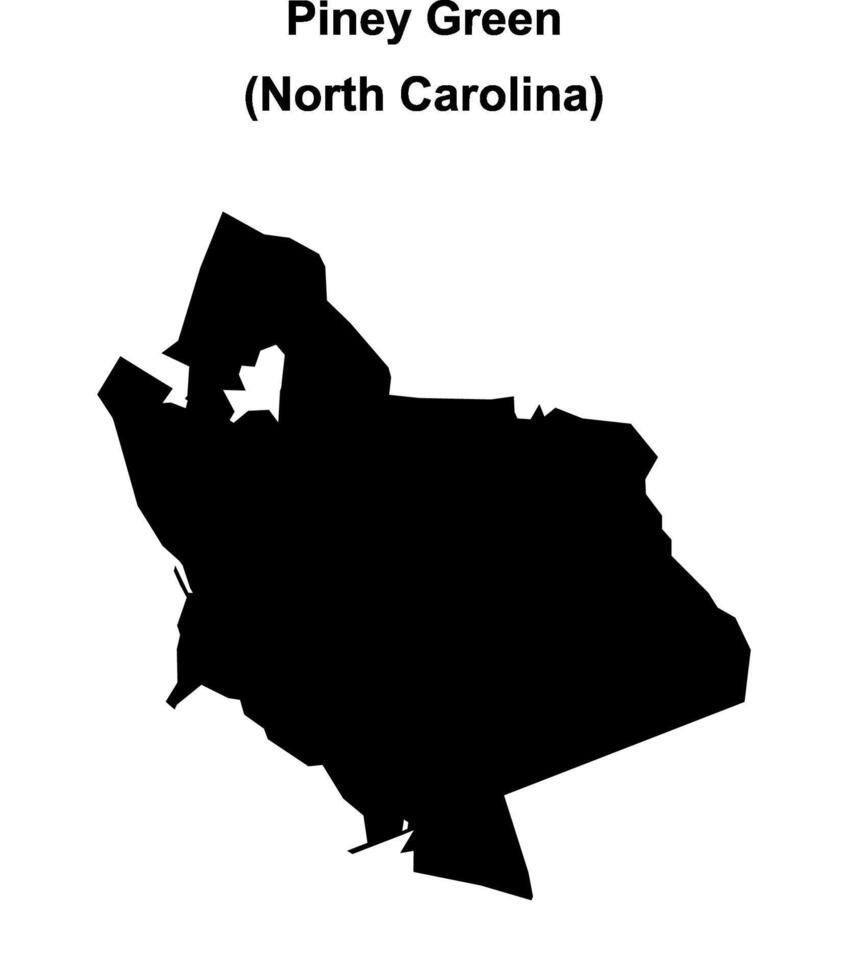 Piney Green, North Carolina blank outline map vector