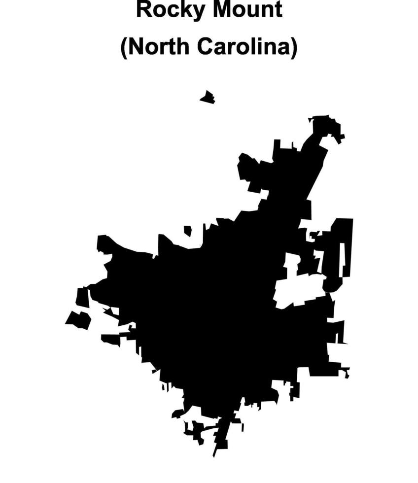 Rocky Mount, North Carolina blank outline map vector