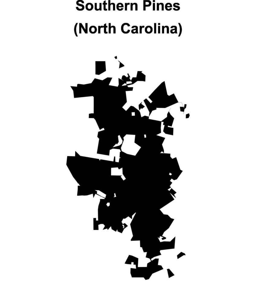 Southern Pines, North Carolina blank outline map vector