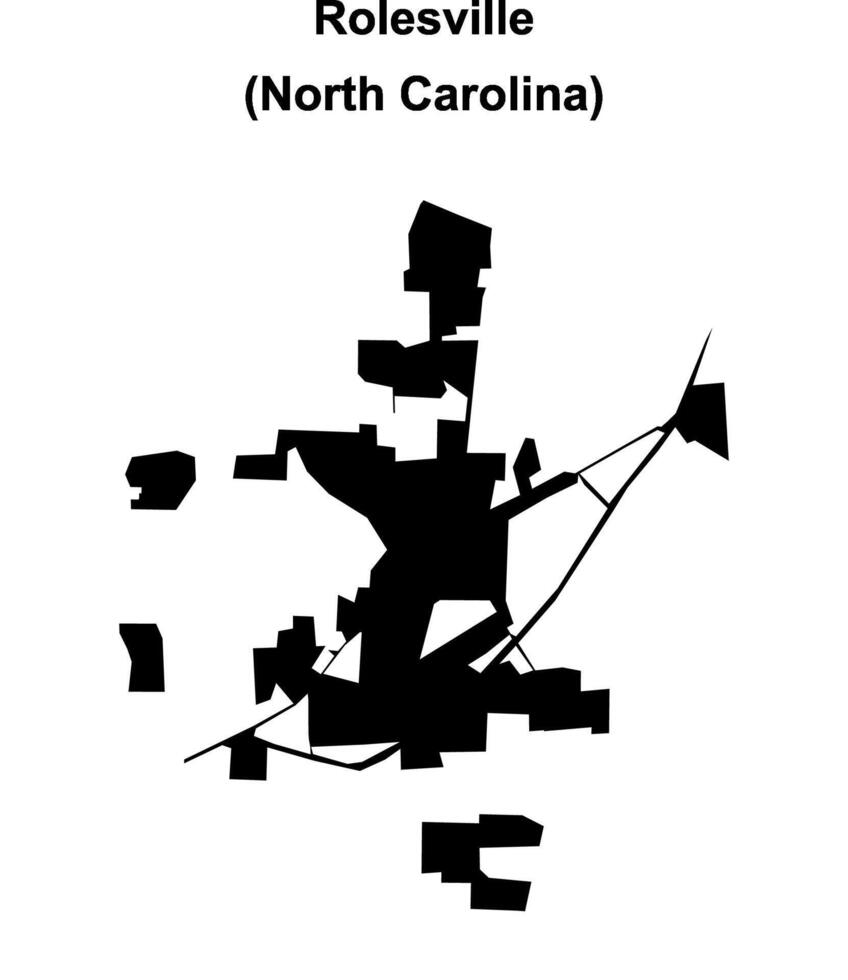 Rolesville, North Carolina blank outline map vector