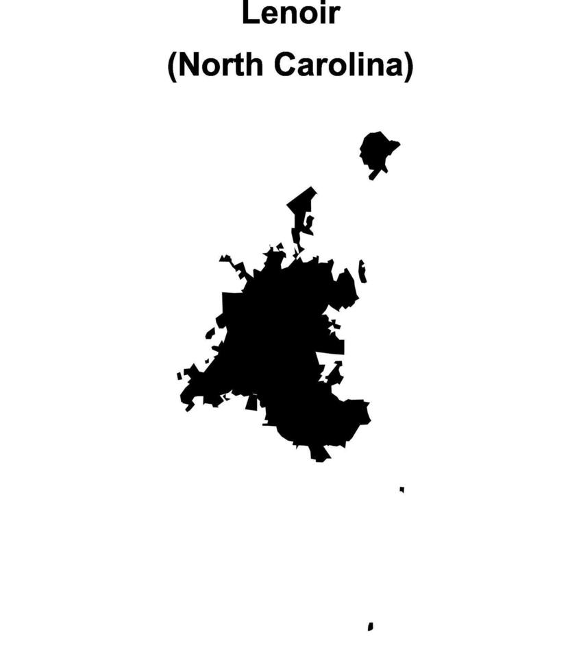 Lenoir, North Carolina blank outline map vector