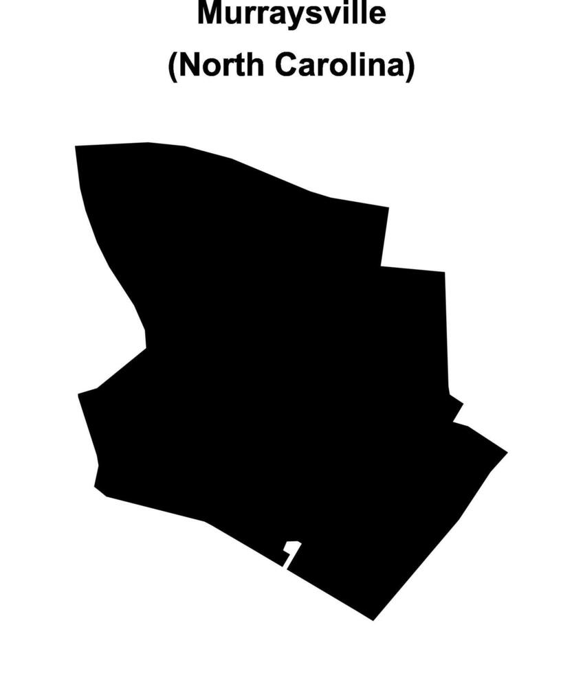 Murraysville, North Carolina blank outline map vector