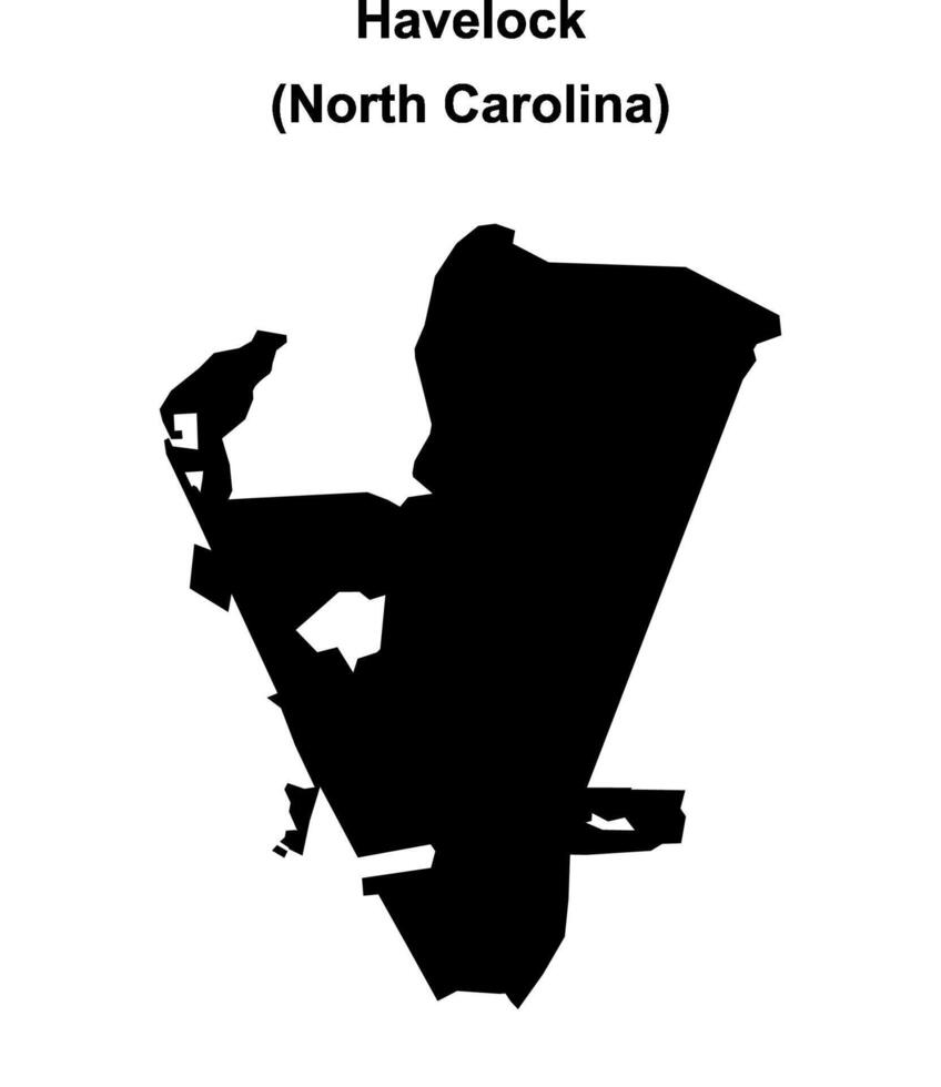 Havelock, North Carolina blank outline map vector