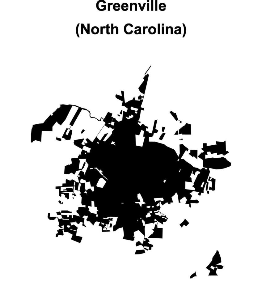 Greenville, North Carolina blank outline map vector