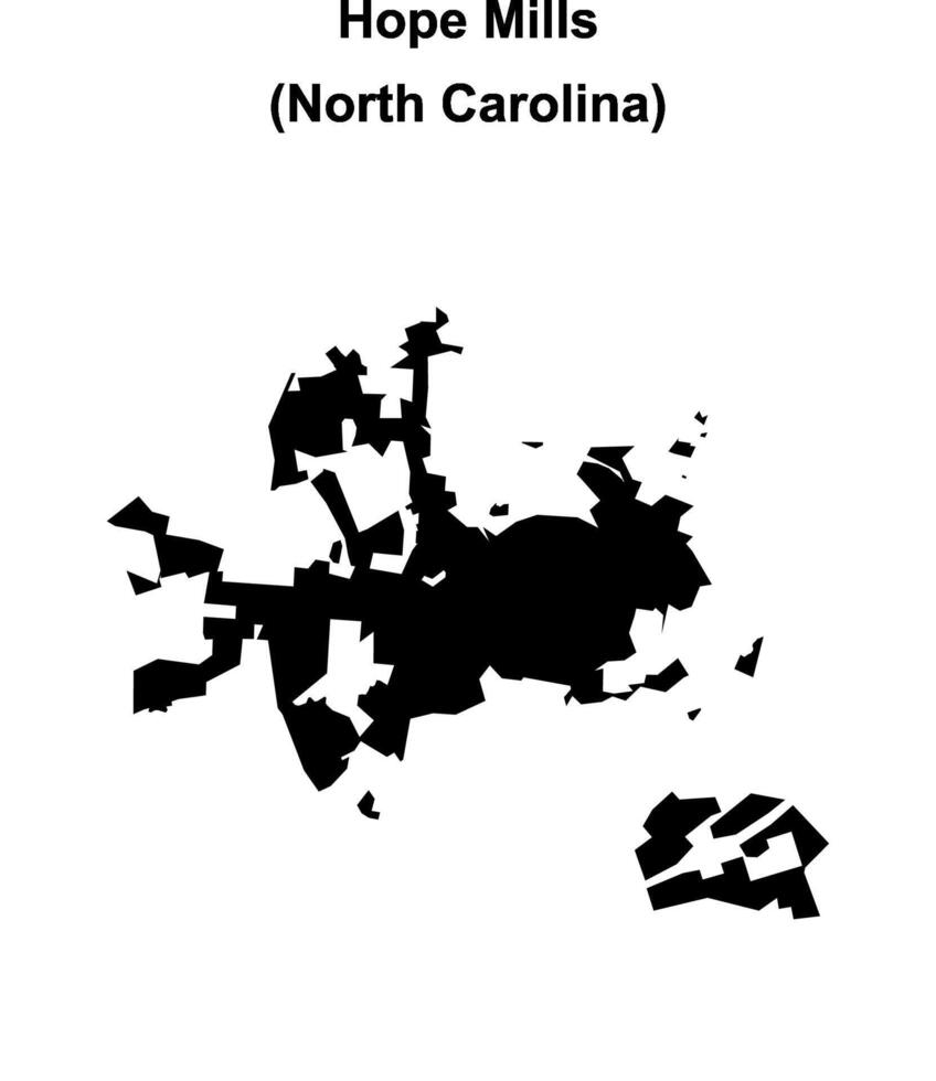 Hope Mills, North Carolina blank outline map vector